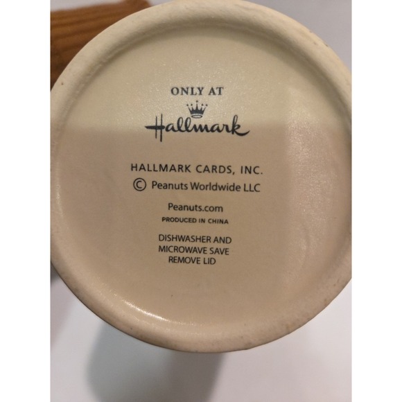 Vintage HALLMARK PEANUTS Charlie Brown Happiness is a Full Tank Coffee Mug 7"EUC - Picture 13 of 13